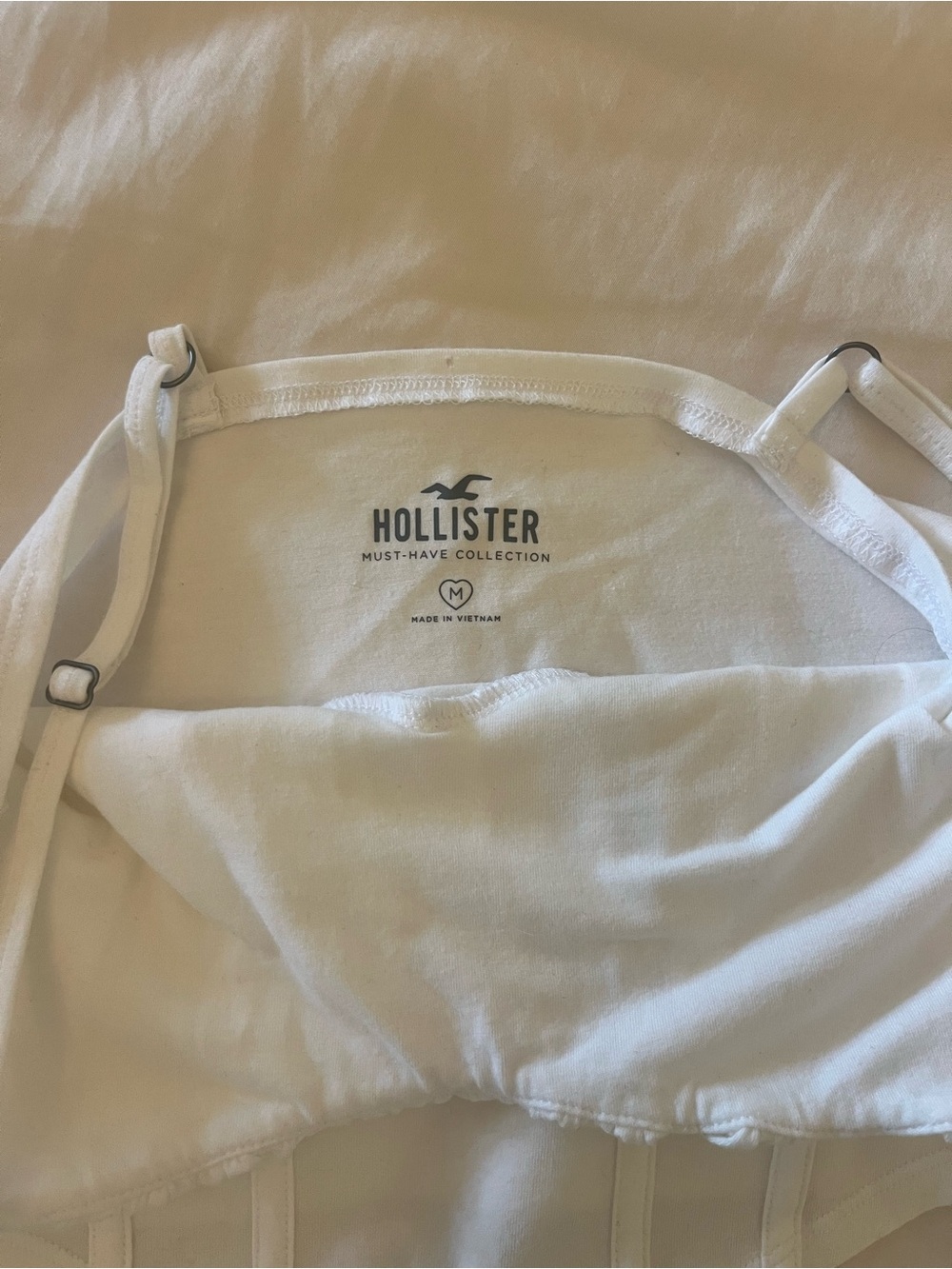Hollister White Ruched Bust Corset Crop Cami - Picture 3 of 3